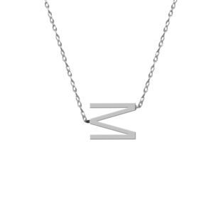 Silver “M” Pendant Necklace